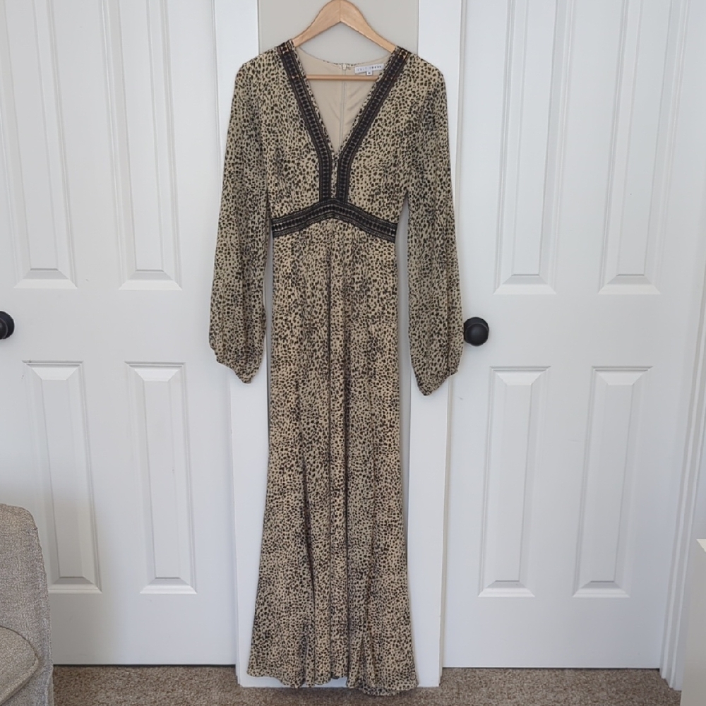 Baltic Born Leopard Print Long Sleeve Dress